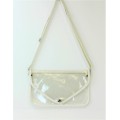 9167 -WHITE LINING TRANSPARENT CLUTCH BAG